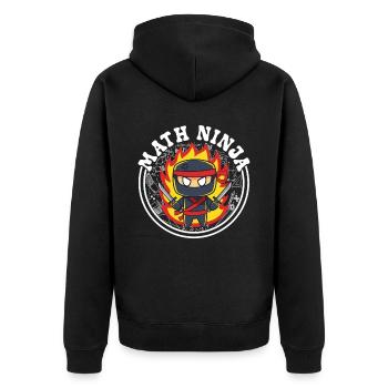 Drôle Math Ninja Mathématiques Geek Nombres - Veste à capuche bio Premium Unisexe - noir - Dos - Nico (187cm)