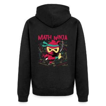 Drôle Math Ninja Mathématiques Geek Nombres - Veste à capuche bio Premium Unisexe - noir - Dos - Nico (187cm)