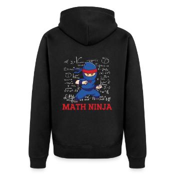 Drôle Math Ninja Mathématiques Geek Nombres - Veste à capuche bio Premium Unisexe - noir - Dos - Nico (187cm)