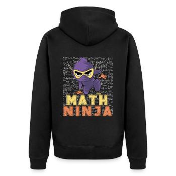 Drôle Math Ninja Mathématiques Geek Nombres - Veste à capuche bio Premium Unisexe - noir - Dos - Nico (187cm)