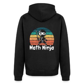 Drôle Math Ninja Mathématiques Geek Nombres - Veste à capuche bio Premium Unisexe - noir - Dos - Nico (187cm)