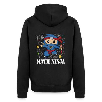 Drôle Math Ninja Mathématiques Geek Nombres - Veste à capuche bio Premium Unisexe - noir - Dos - Nico (187cm)
