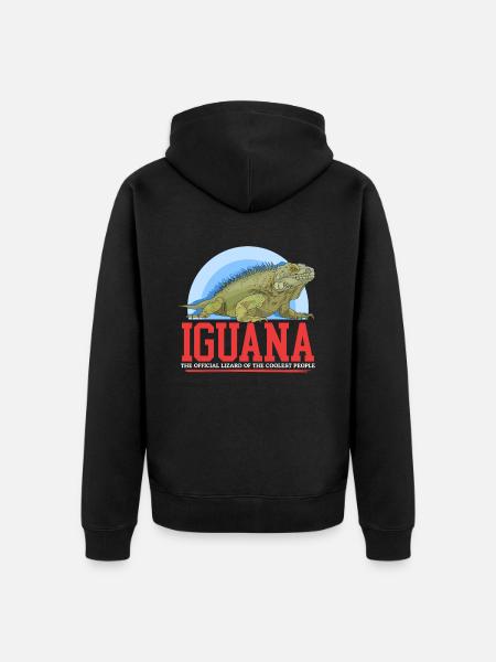 Iguana Reptile Lizard Iguanas Gift - Unisex Premium Organic Zip Hoodie - black