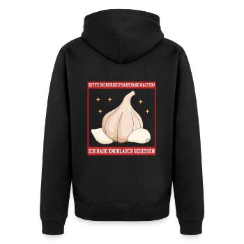Cadeau de gousse d’ail d’ail - Veste à capuche bio Premium Unisexe - noir - Dos - Nico (187cm)