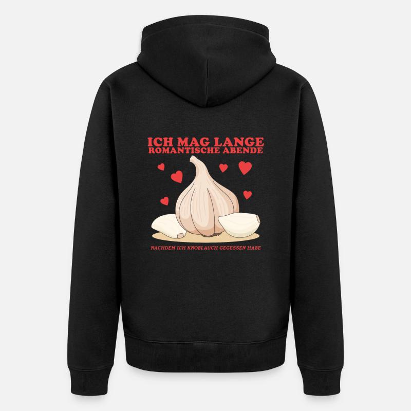 Cadeau de gousses d’ail d’ail - Veste à capuche bio Premium Unisexe - noir