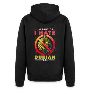 Stinkfruit Je fais partie de l’équipe I Hate Duran - Veste à capuche bio Premium Unisexe - noir - Dos - Nico (187cm)