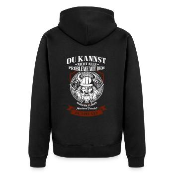 T-shirt Viking Valhalla Valhalla Dieu Odin - Veste à capuche bio Premium Unisexe - noir - Dos - Nico (187cm)