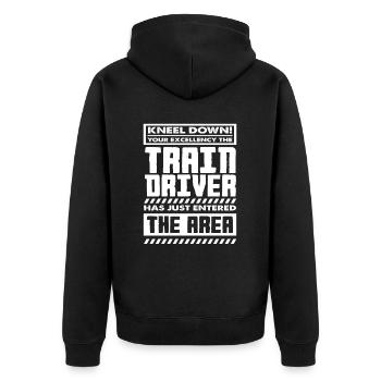 Train Driver Train Trains Hobby - Unisex Premium Organic Zip Hoodie - black - Back - Nico (187cm)