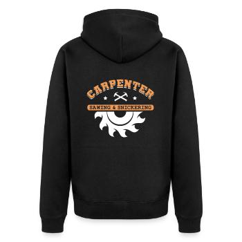 charpentier, charpentier, menuisier, charpentier, - Veste à capuche bio Premium Unisexe - noir - Dos - Nico (187cm)