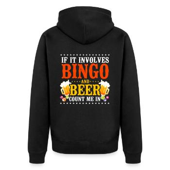 Bingo Player Beer If It Involves - Unisex Premium Organic Zip Hoodie - black - Back - Nico (187cm)