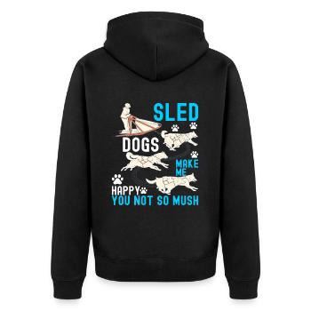 Sledding Sled Dogs - Unisex Premium Organic Zip Hoodie - black - Back - Nico (187cm)