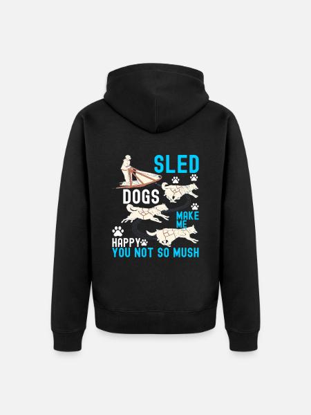 Sledding Sled Dogs - Unisex Premium Organic Zip Hoodie - black