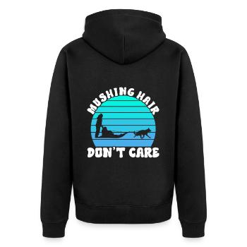 Sledding Sled dogs - Unisex Premium Organic Zip Hoodie - black - Back - Nico (187cm)