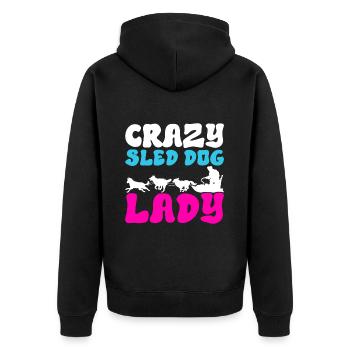 Sledding Sled dogs - Unisex Premium Organic Zip Hoodie - black - Back - Nico (187cm)