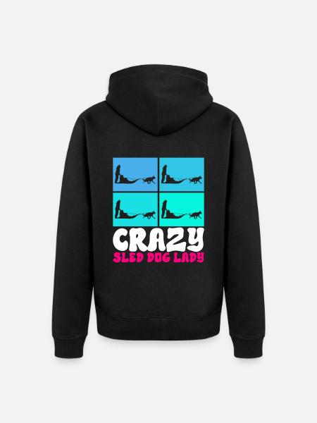 Sledding Sled dogs - Unisex Premium Organic Zip Hoodie - black