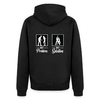 Danseuse de salsa Mon problème Ma solution Pictogramme Maman - Veste à capuche bio Premium Unisexe - noir - Dos - Nico (187cm)