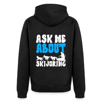 Sledding Sled dogs - Unisex Premium Organic Zip Hoodie - black - Back - Nico (187cm)