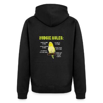Perruche ondulée - Veste à capuche bio Premium Unisexe - noir - Dos - Nico (187cm)