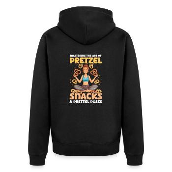 Yoga Mom Maîtriser les collations et les poses de bretzel - Veste à capuche bio Premium Unisexe - noir - Dos - Nico (187cm)