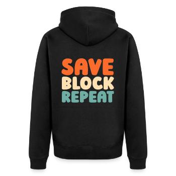 Eishockey Torwart - Unisex Premium Bio Zip Hoodie - Schwarz - Hinten - Nico (187cm)