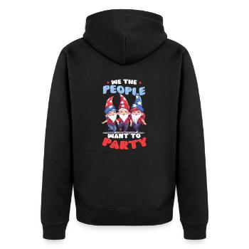 4 juillet American Gnome We People Want To Party - Veste à capuche bio Premium Unisexe - noir - Dos - Nico (187cm)