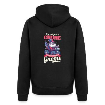 4. Juli Amerikanischer Gnom Nicht Gnom Stolzer Amerikaner - Unisex Premium Bio Zip Hoodie - Schwarz - Hinten - Nico (187cm)
