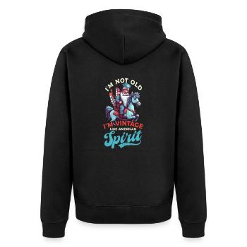 4 juillet American Gnome pas Old American Vintage - Veste à capuche bio Premium Unisexe - noir - Dos - Nico (187cm)