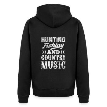 Country - Unisex Premium Organic Zip Hoodie - black - Back - Nico (187cm)