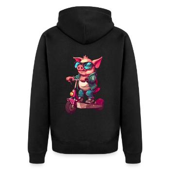 Rouleaux de porc - Veste à capuche bio Premium Unisexe - noir - Dos - Nico (187cm)