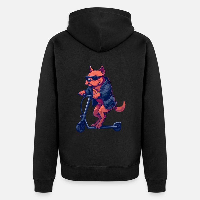 Pitbull Roller - Unisex Premium Bio Zip Hoodie - Schwarz