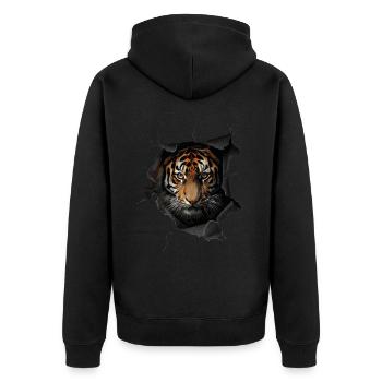 Tigre - Veste à capuche bio Premium Unisexe - noir - Dos - Nico (187cm)