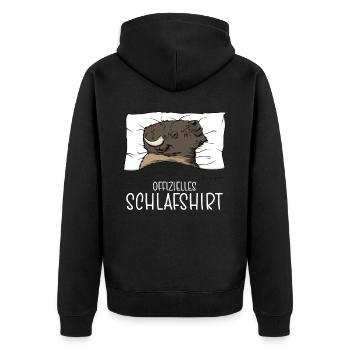 Chemise de nuit officielle Bison Pyjamas - Veste à capuche bio Premium Unisexe - noir - Dos - Nico (187cm)