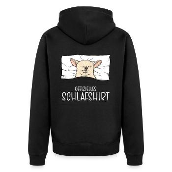 Chemise de nuit officielle Pyjama Chihuahua - Veste à capuche bio Premium Unisexe - noir - Dos - Nico (187cm)