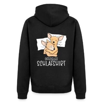 Chemise de nuit officielle Pyjama Chihuahua - Veste à capuche bio Premium Unisexe - noir - Dos - Nico (187cm)