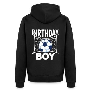 Fête d’équipe d’anniversaire Bulden Soccer Player Bday - Veste à capuche bio Premium Unisexe - noir - Dos - Nico (187cm)