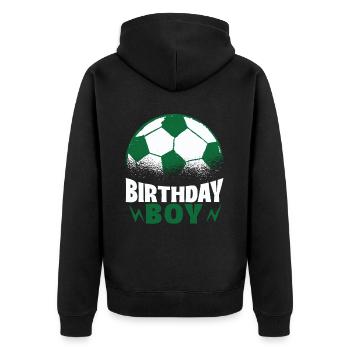 Fête d’équipe d’anniversaire Bulden Soccer Player Bday - Veste à capuche bio Premium Unisexe - noir - Dos - Nico (187cm)