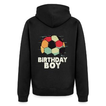 Fête d’équipe d’anniversaire Bulden Soccer Player Bday - Veste à capuche bio Premium Unisexe - noir - Dos - Nico (187cm)
