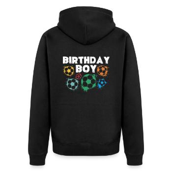 Fête d’équipe d’anniversaire Bulden Soccer Player Bday - Veste à capuche bio Premium Unisexe - noir - Dos - Nico (187cm)