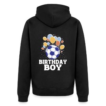 Fête d’équipe d’anniversaire Bulden Soccer Player Bday - Veste à capuche bio Premium Unisexe - noir - Dos - Nico (187cm)
