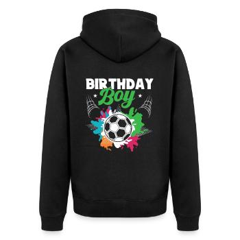 Geburtstagsbuldenfußballspieler Bday Team Party - Unisex Premium Bio Zip Hoodie - Schwarz - Hinten - Nico (187cm)