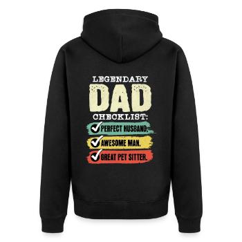 Papa Pet Sitter Fête des Pères - Veste à capuche bio Premium Unisexe - noir - Dos - Nico (187cm)