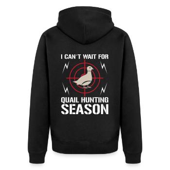Ich Kann Es Kaum Erwarten, Bis Die Tauben Der - Unisex Premium Bio Zip Hoodie - Schwarz - Hinten - Nico (187cm)