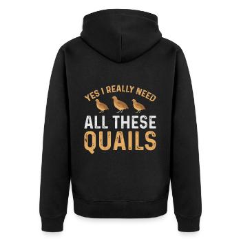 Oui, j’ai vraiment besoin de toutes ces cailles. - Veste à capuche bio Premium Unisexe - noir - Dos - Nico (187cm)
