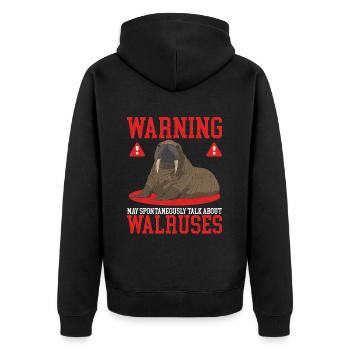 Walrus Walrus Gift - Unisex Premium Organic Zip Hoodie - black - Back - Nico (187cm)