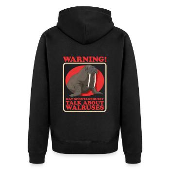 Walrus Walrus Gift - Unisex Premium Organic Zip Hoodie - black - Back - Nico (187cm)