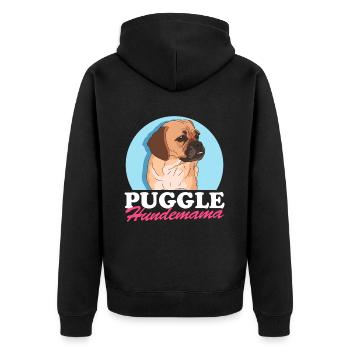 Puggle Dog Mom Dog Owner Gift - Unisex Premium Organic Zip Hoodie - black - Back - Nico (187cm)