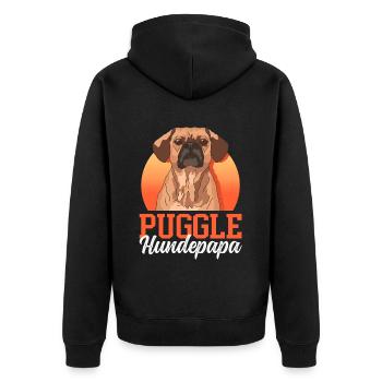 Puggle Dog Dad Dog Owner Gift - Unisex Premium Organic Zip Hoodie - black - Back - Nico (187cm)
