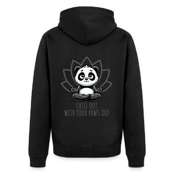 Détendez-vous avec vos pattes dehors Panda Yoga - Veste à capuche bio Premium Unisexe - noir - Dos - Nico (187cm)