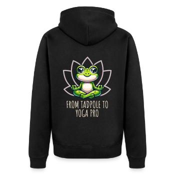 From Tapole to Yoga Pro - Unisex Premium Organic Zip Hoodie - black - Back - Nico (187cm)