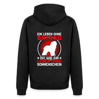 La vie sans Briard Berger de Brie Briard - Veste à capuche bio Premium Unisexe - noir - Dos - Nico (187cm)